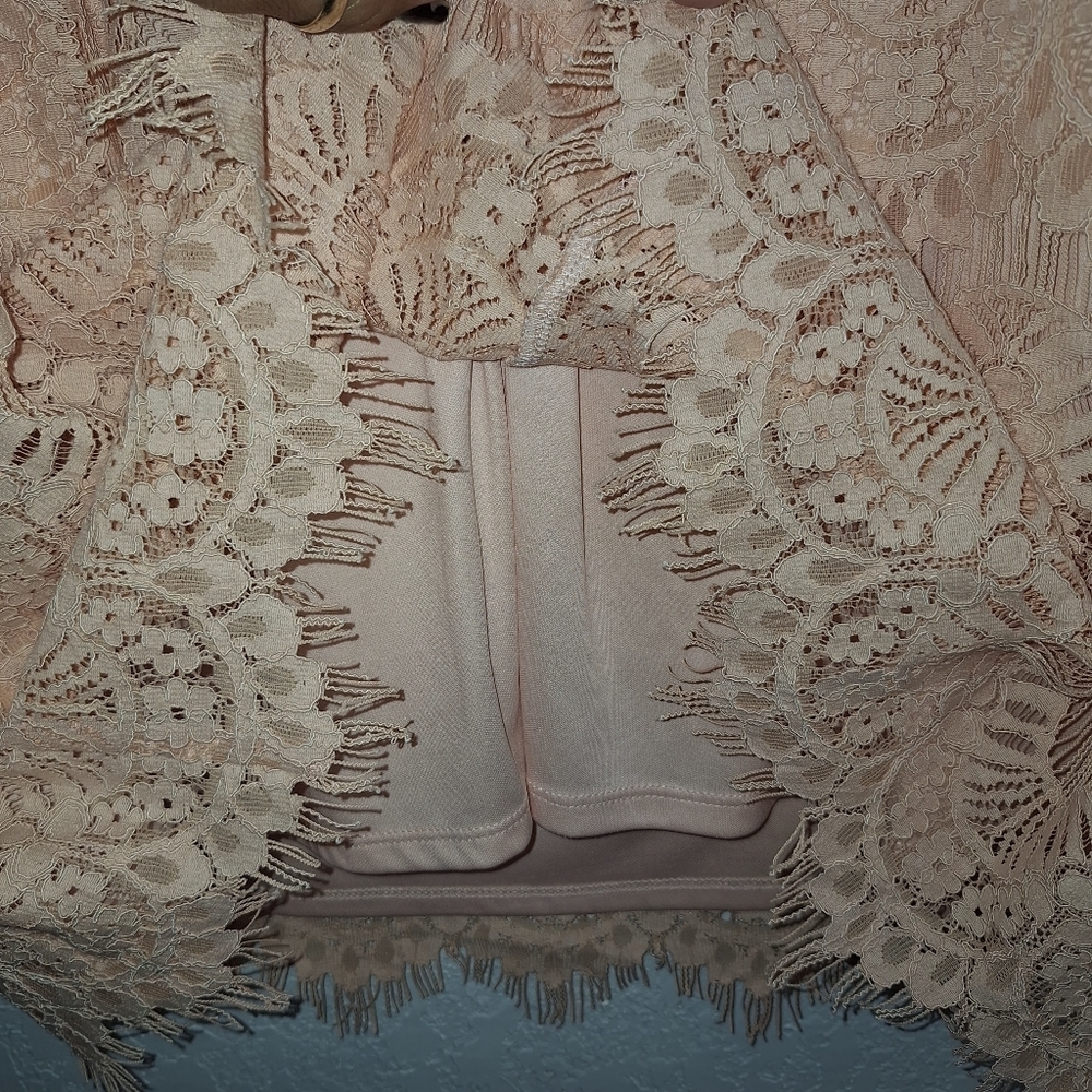 Jessica Howard Size 14W Knee Length Lace Women Peach Dress - Picture 8 of 11